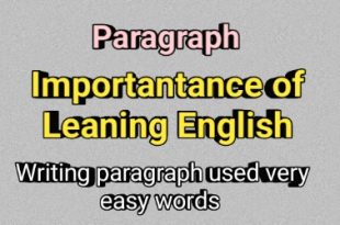 Importance of Learning English Paragraph very easy word