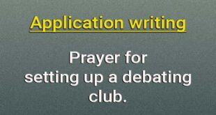 application Prayer for a debating club