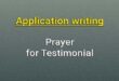 application for testimonial
