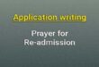 application re-admission