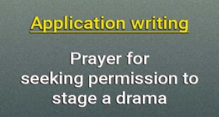 application seeking permission to stage a drama