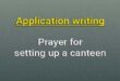 application setting up a canteen