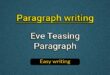 Eve Teasing Paragraph