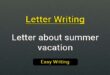 Letter about summer vacation