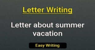 Letter about summer vacation
