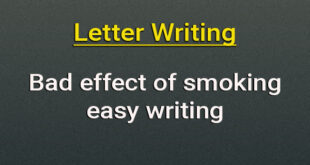 Letter bad effect of smoking