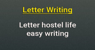 Letter hostel life
