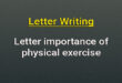 Letter importance of physical exercise