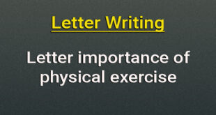 Letter importance of physical exercise