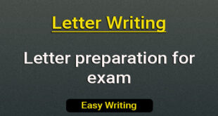 Letter preparation for exam