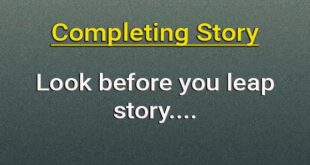 Look before you leap completing story
