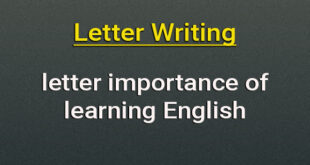 letter importance of learning English